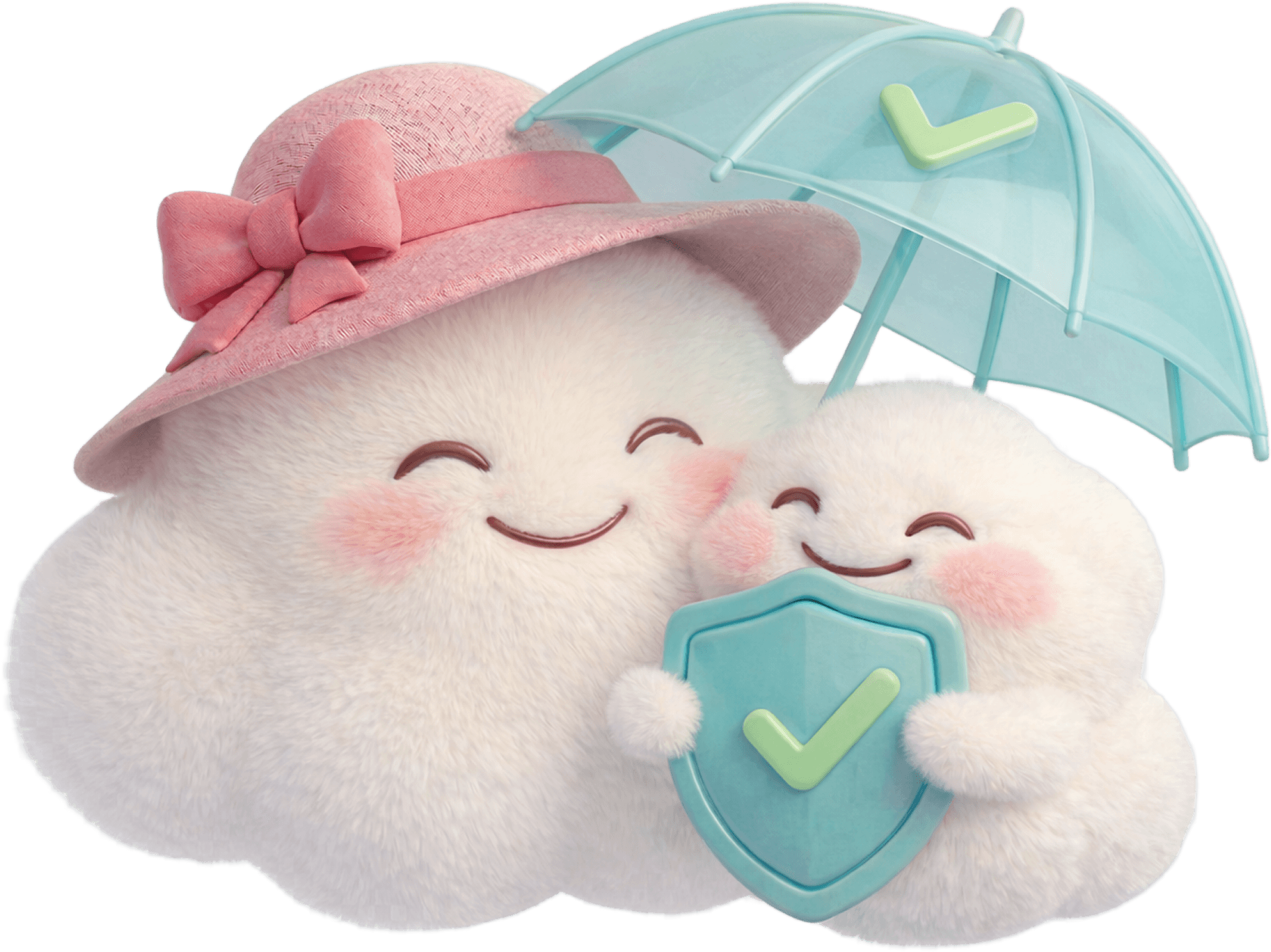 HeyLoLo cloud mascot protected by a safety shield