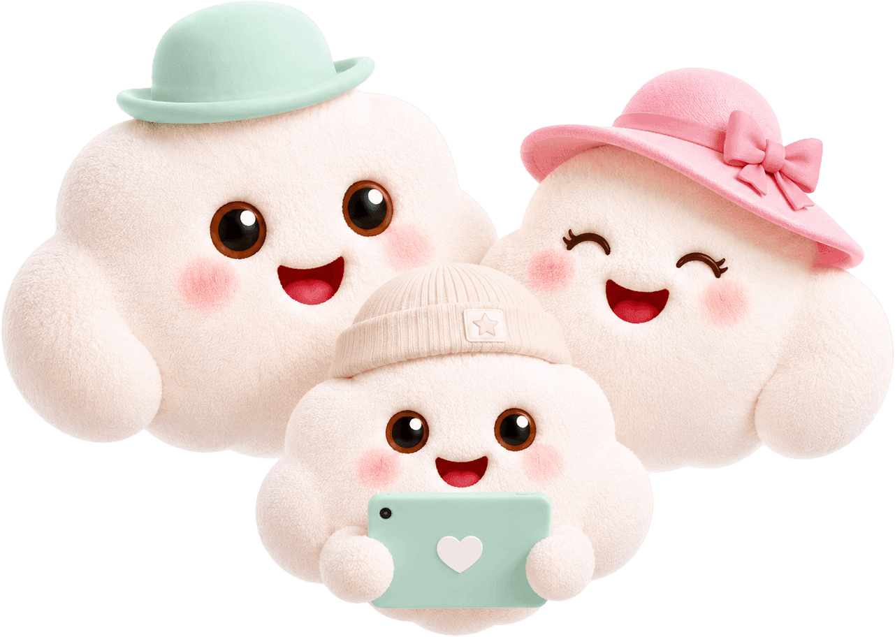HeyLoLo cloud family mascots