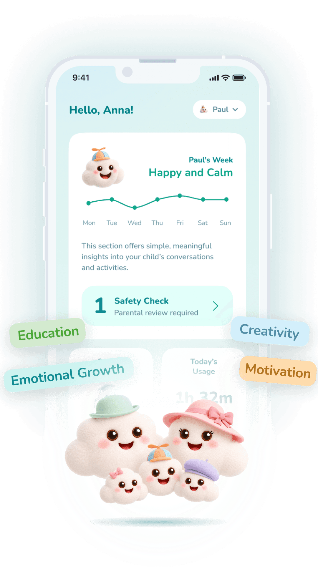 HeyLoLo Family Dashboard on phone